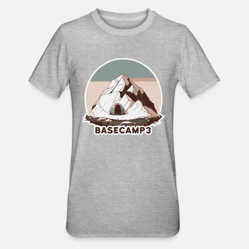 Bergsteiger Basislager 3 - Unisex Polycotton T-Shirt - Grau meliert
