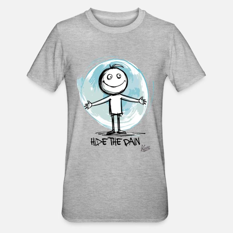 Cachez la douleur - T-shirt polycoton Unisexe - gris chiné