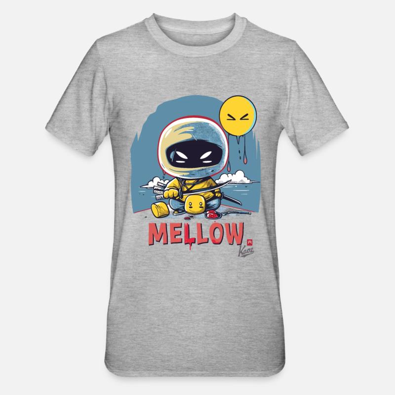 weicher Marshmallow Ninja - Unisex Polycotton T-Shirt - Grau meliert
