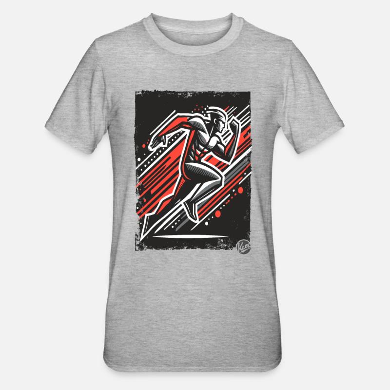 Dynamischer Läufer - Unisex Polycotton T-Shirt - Grau meliert