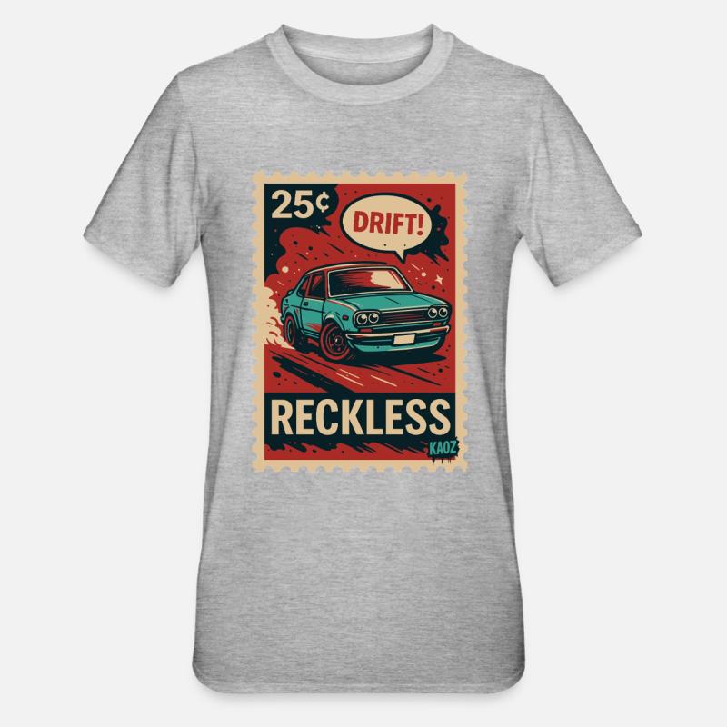 Affiche de timbre : DRIFT ! –Inconsidéré - T-shirt polycoton Unisexe - gris chiné