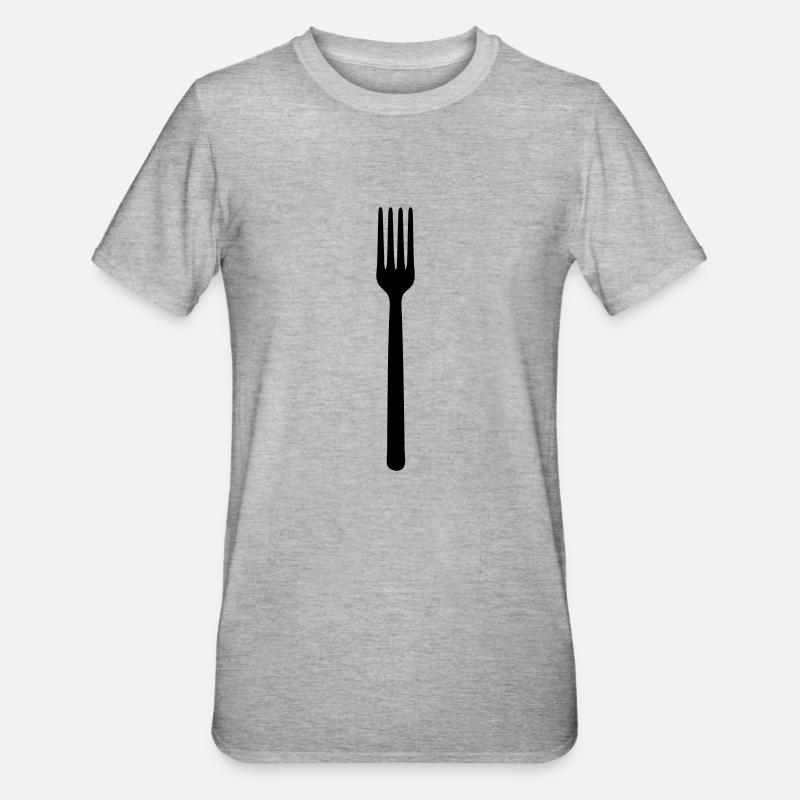 fork hungry - T-shirt polycoton Unisexe - gris chiné