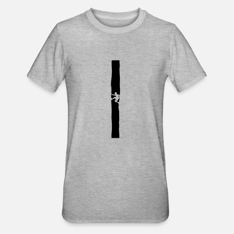 Grimpeur dans la cheminée - T-shirt polycoton Unisexe - gris chiné
