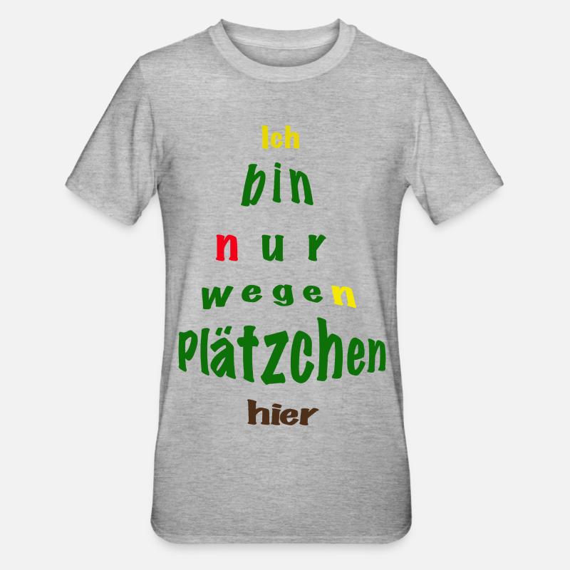 Je suis là juste pour des biscuits - T-shirt polycoton Unisexe - gris chiné