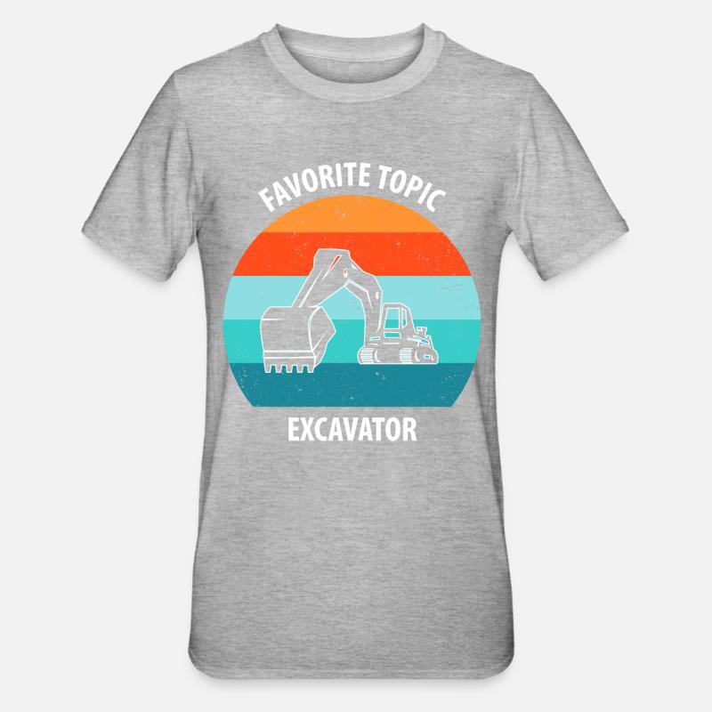Bagger Baggerfahrer Baggerwagen - Unisex Polycotton T-Shirt - Grau meliert