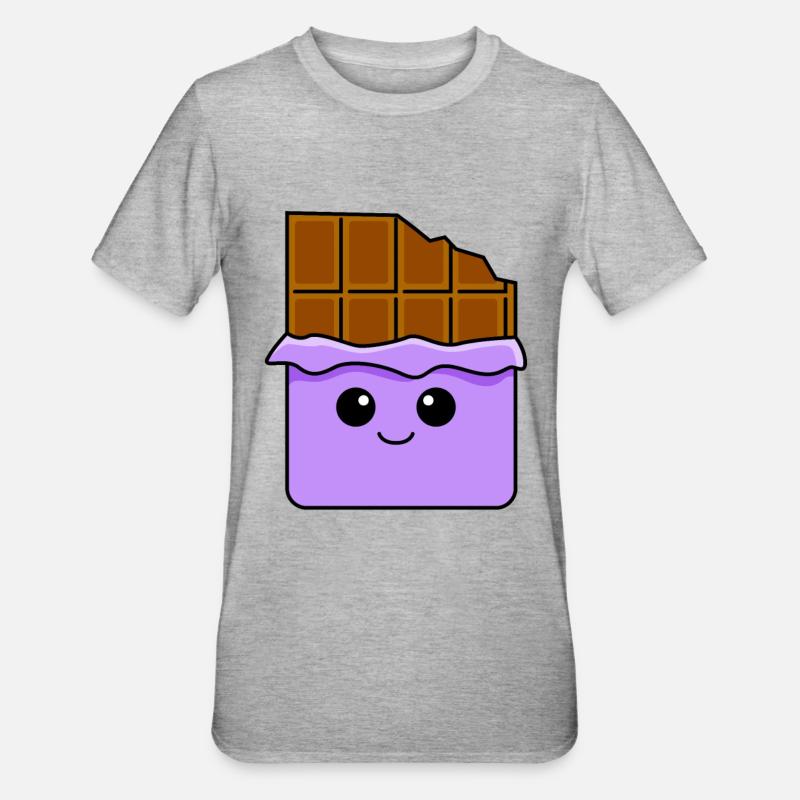 Schokolade Comic - Unisex Polycotton T-Shirt - Grau meliert