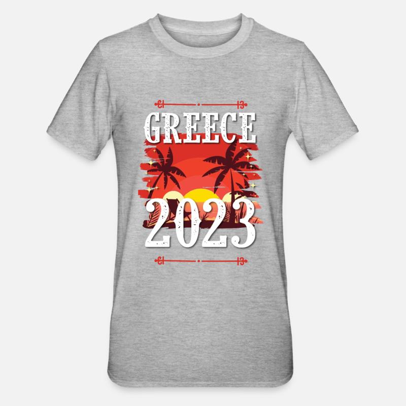 Grèce 2023 - T-shirt polycoton Unisexe - gris chiné