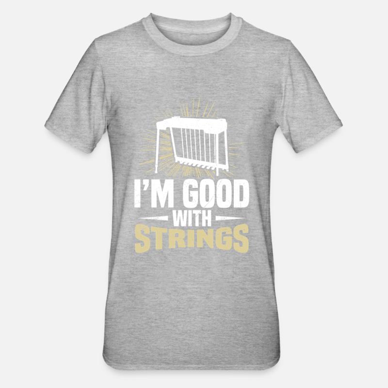 I'm good with strings - Unisex Polycotton T-Shirt - heather grey