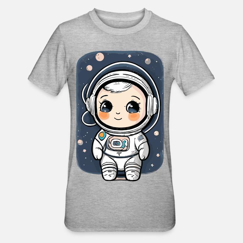 Astronaute mignon #1 - T-shirt polycoton Unisexe - gris chiné