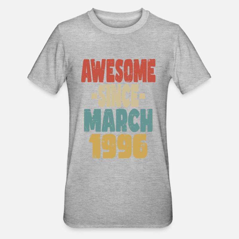 Impressionante marzo 1996 - Maglietta unisex, mix cotone e poliestere - grigio melange