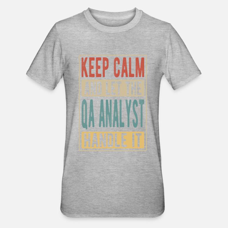 Cadeau rétro de l’analyste QA - T-shirt polycoton Unisexe - gris chiné