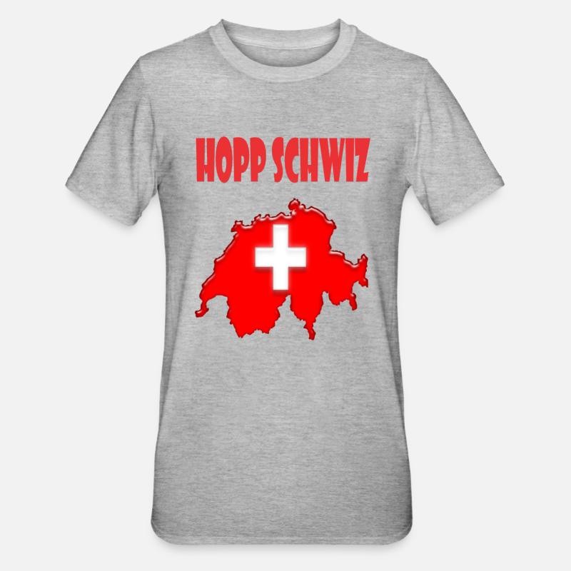 Schweiz Design - Unisex Polycotton T-Shirt - Grau meliert