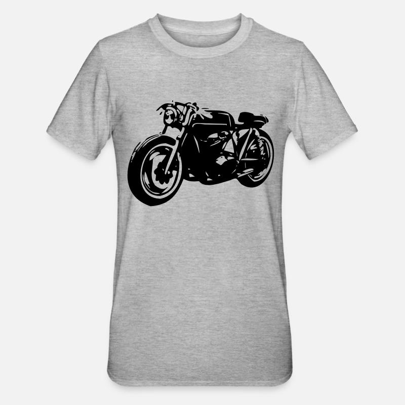 caferacer - Unisex Polycotton T-Shirt - Grau meliert