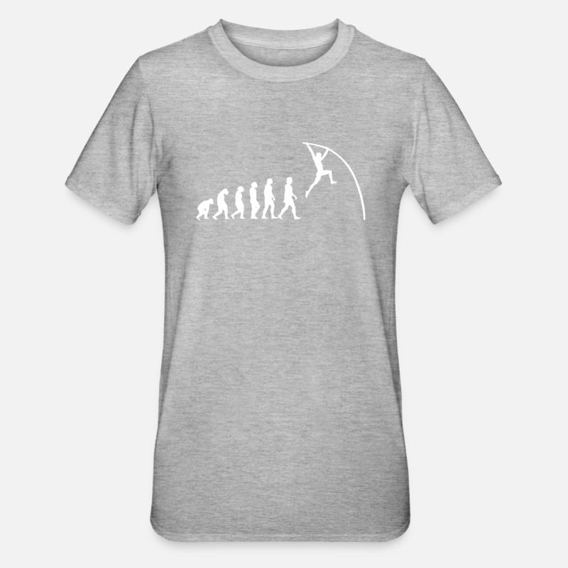 Pole Vaulting Evolution - Unisex Polycotton T-Shirt - heather grey