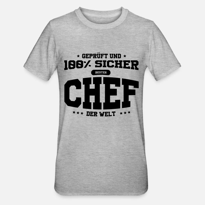 Bester Chef der Welt - Unisex Polycotton T-Shirt - Grau meliert