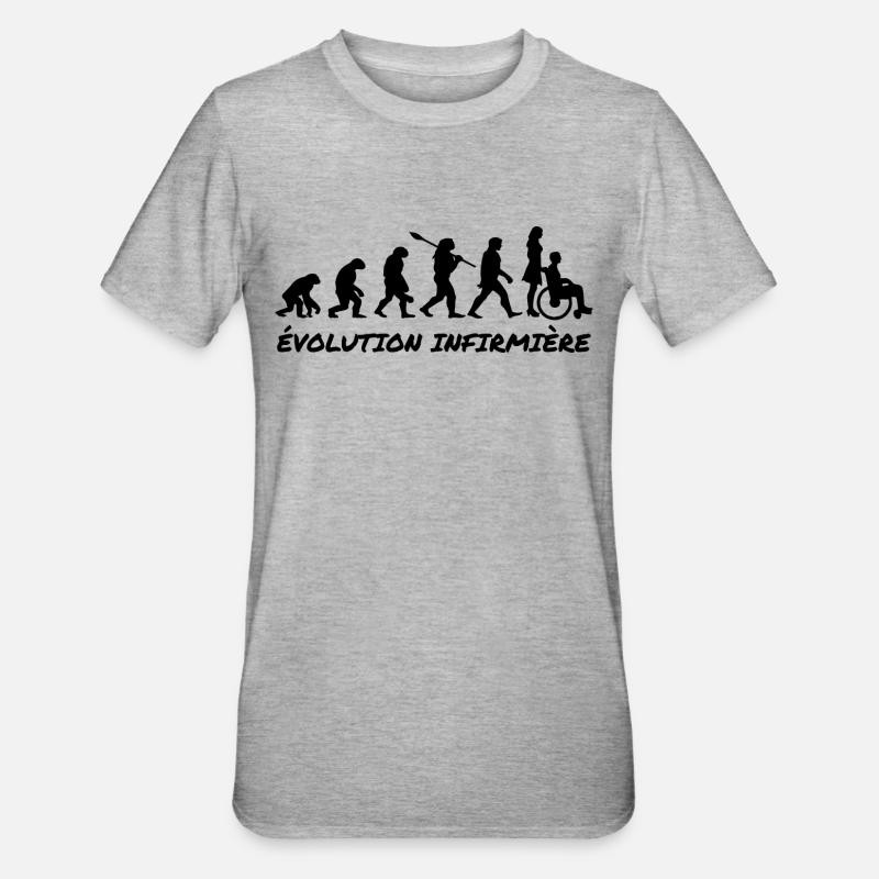 évolution infirmière - T-shirt polycoton Unisexe - gris chiné
