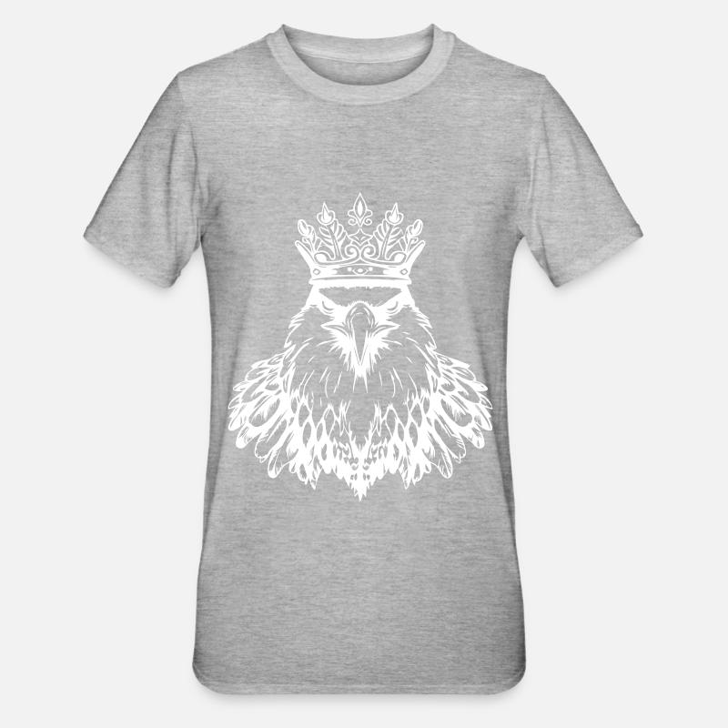 Eagle Crown King - Unisex Polycotton T-Shirt - heather grey