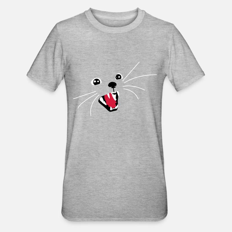 Bad Cat - T-shirt polycoton Unisexe - gris chiné