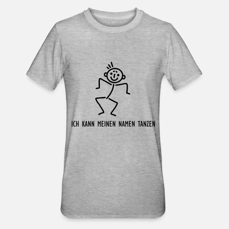 Strichmännchen Waldorfschule - Unisex Polycotton T-Shirt - Grau meliert