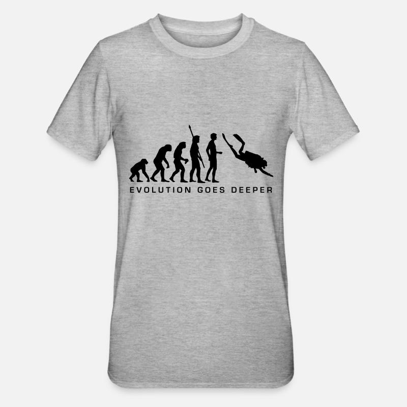 evolution_taucher_b - T-shirt polycoton Unisexe - gris chiné
