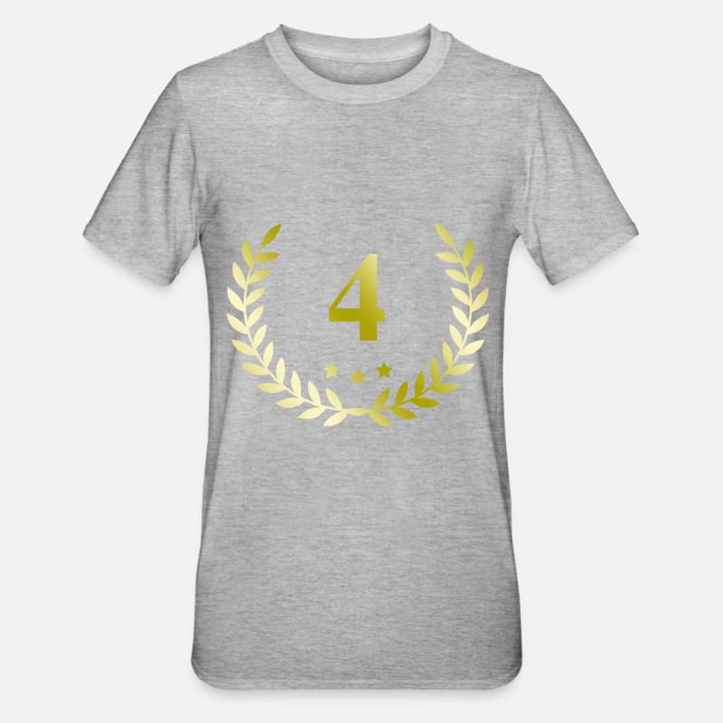 4 Couronne numérique - T-shirt polycoton Unisexe - gris chiné