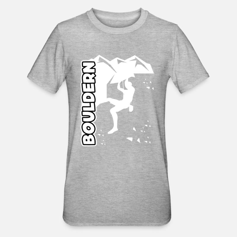 Bouldering Climbing Boulderers - Unisex Polycotton T-Shirt - heather grey