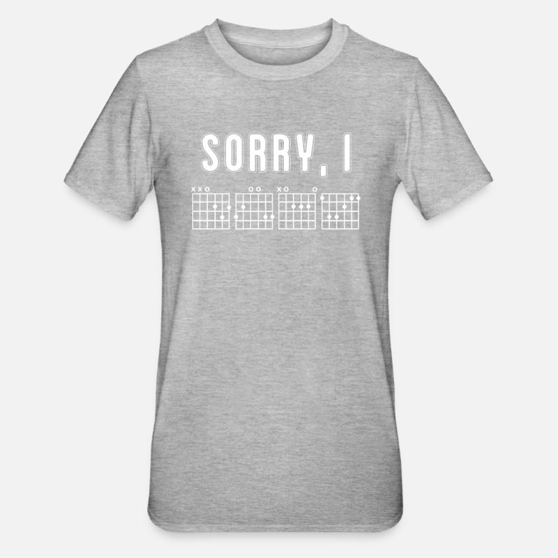 Désolé I-DGAF Guitare Message Caché - T-shirt polycoton Unisexe - gris chiné