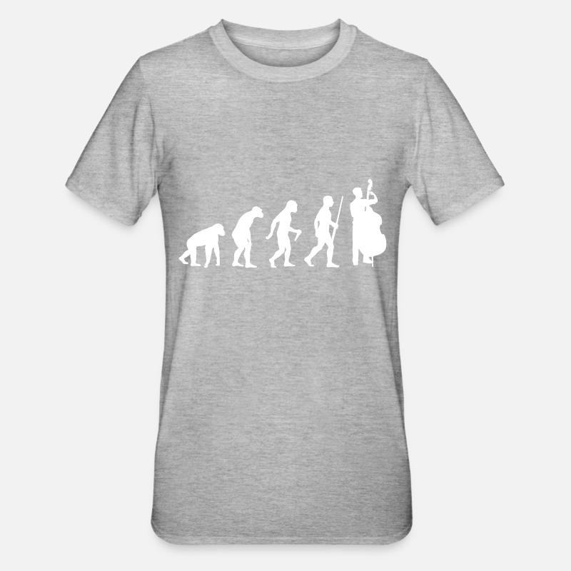 Évolution de la contrebasse - T-shirt polycoton Unisexe - gris chiné