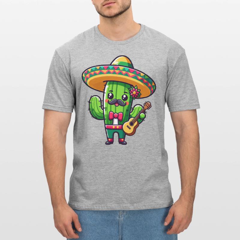 Cinco de Mayo Cactus Mariachi Guitariste T-shirt polycoton Unisexe