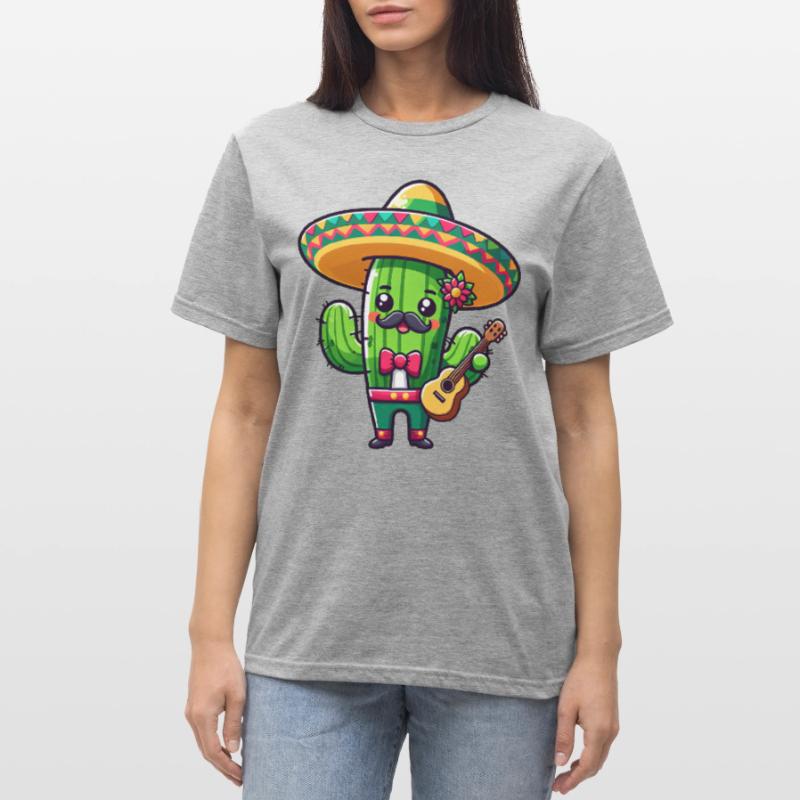 Cinco de Mayo Cactus Mariachi Guitariste T-shirt polycoton Unisexe