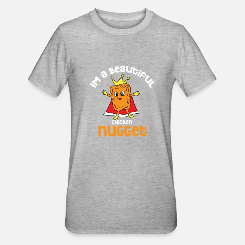 Chicken Nugget Nuggets Poulet Mignon - T-shirt polycoton Unisexe - gris chiné