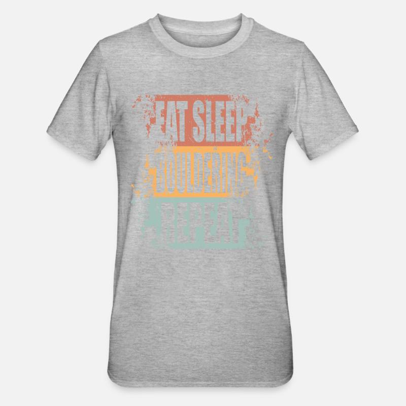 Bloc Manger Dormir Répéter - T-shirt polycoton Unisexe - gris chiné