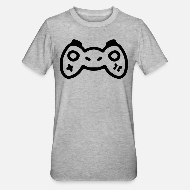 Controller Gamer Zocker Konsole Zocken - Unisex Polycotton T-Shirt - Grau meliert