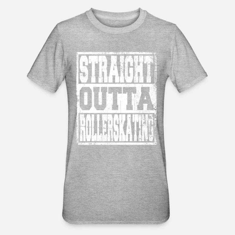 Rollerskating Spruch lustig - Unisex Polycotton T-Shirt - Grau meliert