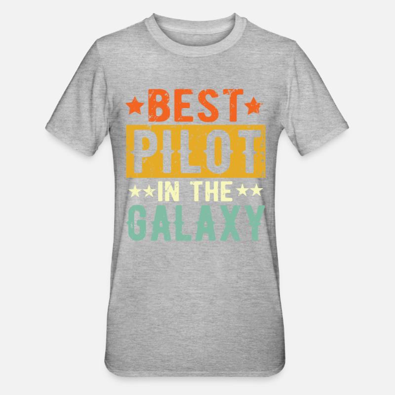 Best Pilot ever Pilot Geschenk - Unisex Polycotton T-Shirt - Grau meliert