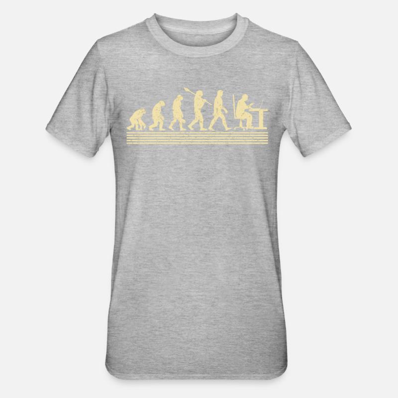 Evolution Des Computerprogrammierers - Unisex Polycotton T-Shirt - Grau meliert