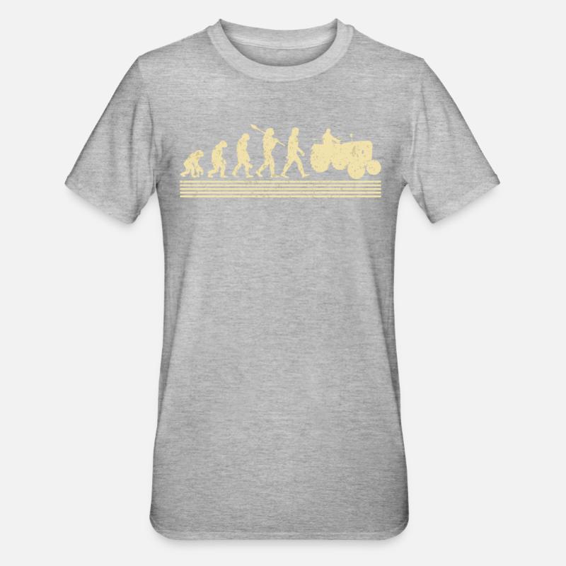 Évolution des agriculteurs - T-shirt polycoton Unisexe - gris chiné