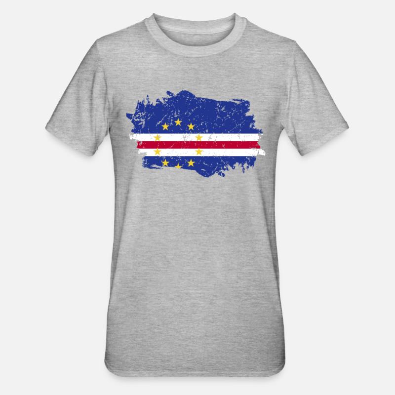 Drapeau du Cap-Vert Grunge Drapeau du Cap-Vert - T-shirt polycoton Unisexe - gris chiné