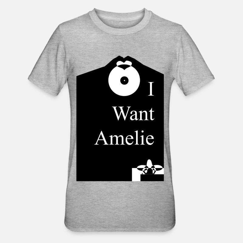 I want Amelie - T-shirt polycoton Unisexe - gris chiné