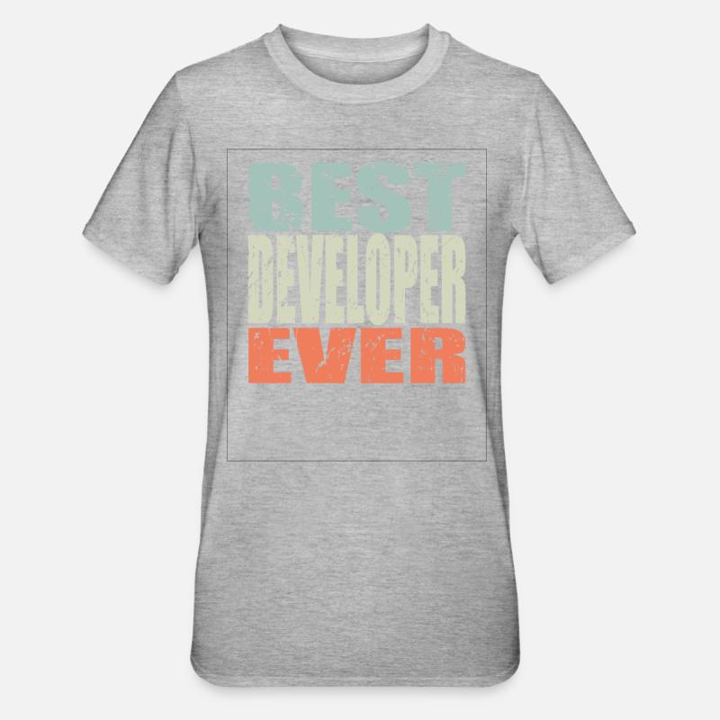 Best Developer ever Developer Gift - Unisex Polycotton T-Shirt - heather grey