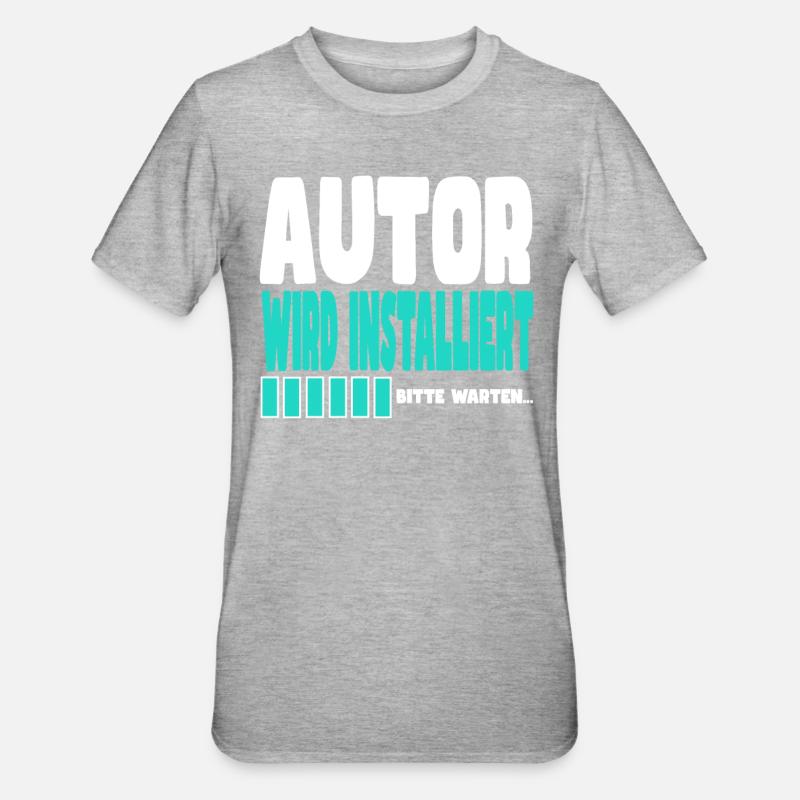 Autor wird installiert - Unisex Polycotton T-Shirt - Grau meliert