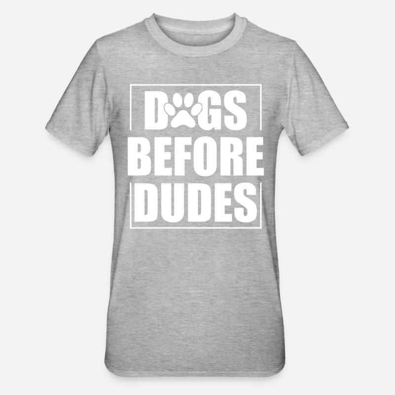 Chiens devant les gars - T-shirt polycoton Unisexe - gris chiné