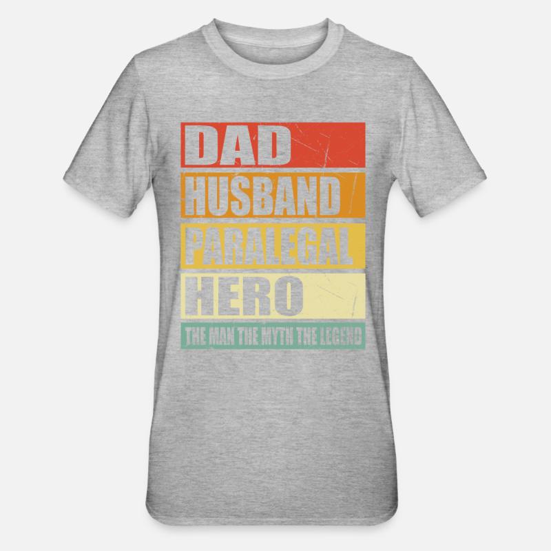 Vater Ehemann Rechtsanwaltsfachangestellte Held - Unisex Polycotton T-Shirt - Grau meliert
