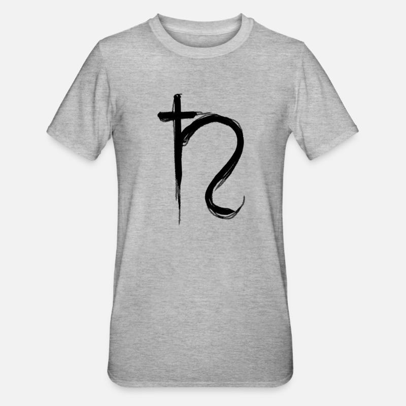 Symbole d’astrologie de Saturne - T-shirt polycoton Unisexe - gris chiné