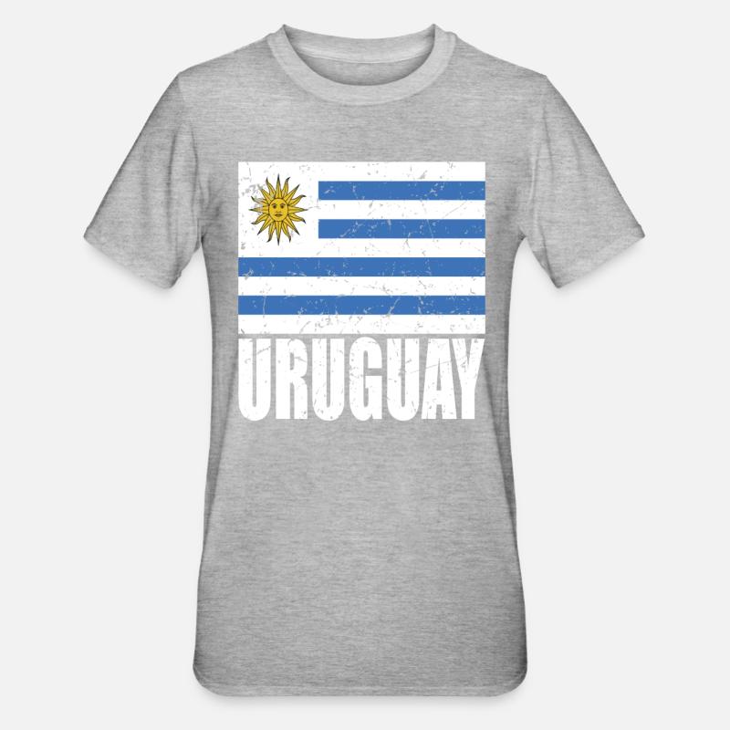 Drapeau de l’Uruguay - T-shirt polycoton Unisexe - gris chiné