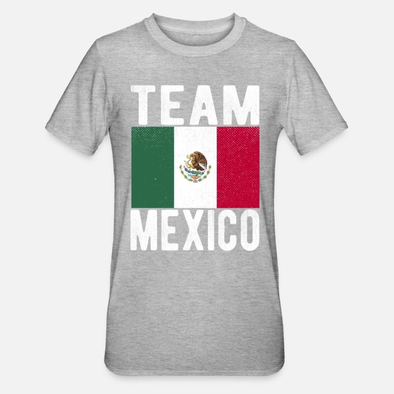 Drapeau du Mexique - T-shirt polycoton Unisexe - gris chiné