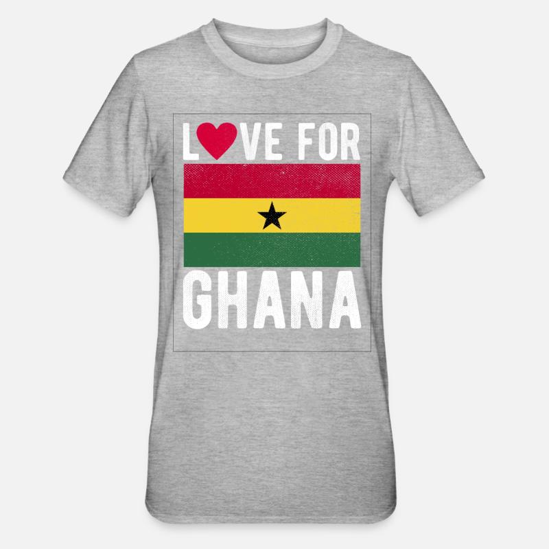 Drapeau du Ghana - T-shirt polycoton Unisexe - gris chiné