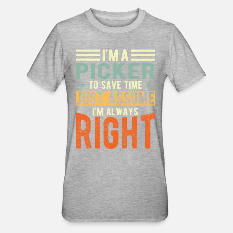 Picker - Unisex Polycotton T-Shirt - Grau meliert