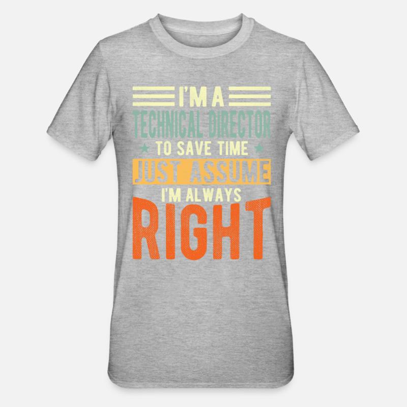 Technischer Direktor - Unisex Polycotton T-Shirt - Grau meliert