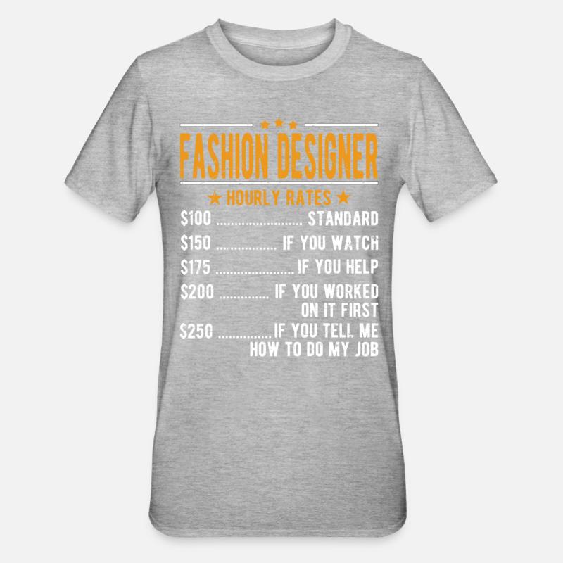 Modedesigner Stundenlohn - Unisex Polycotton T-Shirt - Grau meliert